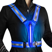 High-Visibility LED Reflective Safety Vest for Night Cycling