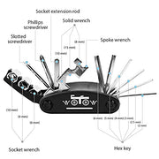 WOTOW 16-in-1 Bike Repair Tool Kit with Tire Levers