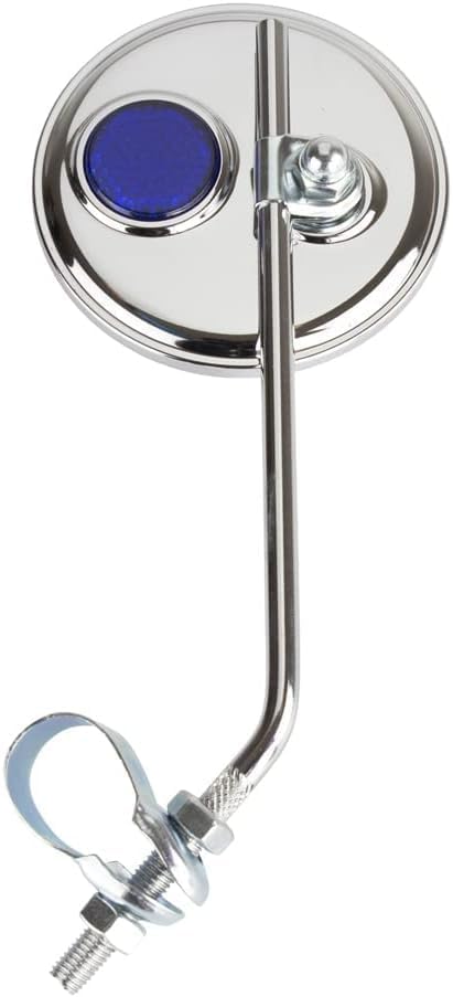 PRO+ 7" Chrome Steel Bolt-On Bike Rear View Mirror with Reflector