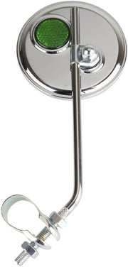 PRO+ 7" Chrome Steel Bolt-On Bike Rear View Mirror with Reflector