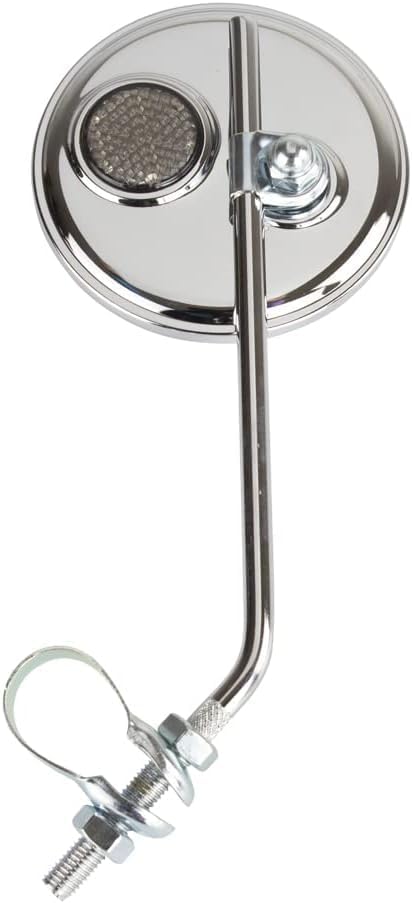 PRO+ 7" Chrome Steel Bolt-On Bike Rear View Mirror with Reflector