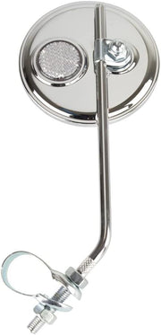 PRO+ 7" Chrome Steel Bolt-On Bike Rear View Mirror with Reflector