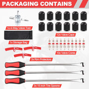 Rpeconu 29-Piece Tire Spoon & Valve Tool Kit