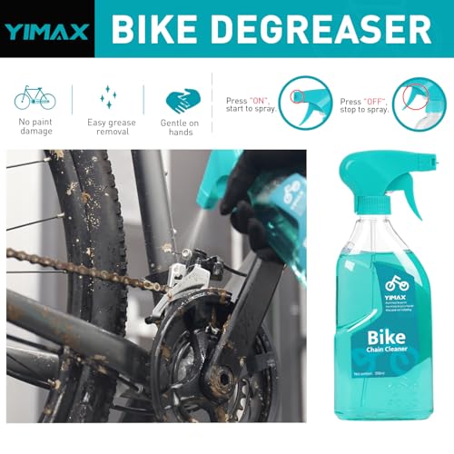 YIMAX Bike Chain Cleaning Kit with Lube & Brushes, 410ml