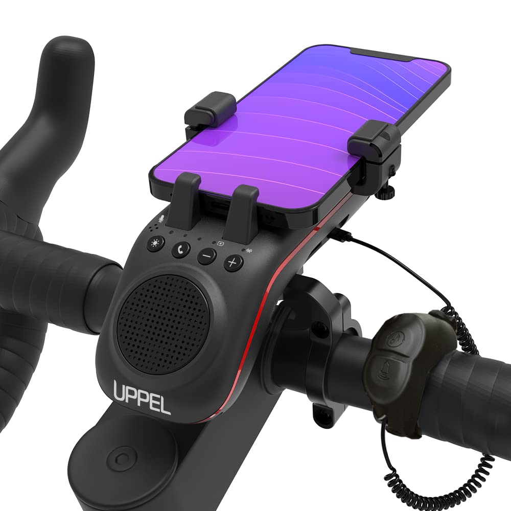 UPPEL 10-in-1 Bike Phone Holder with Speaker, Light & Horn