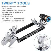 Compact Bike Multitool with CO2 Inflator & Chain Tool