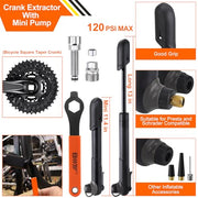 Portable Bicycle Repair Bag with Tire Pump & Tool Kit