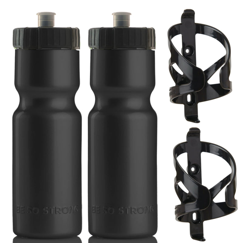 50 Strong 2-Pack 22 oz Bike Bottles & Bottle Cages