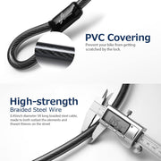 Sportneer Heavy-Duty Bike U-Lock with 5ft Security Cable