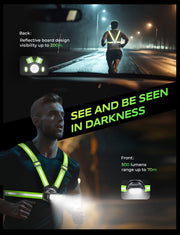 Viccux 500LM Reflective LED Safety Vest for Night Cycling