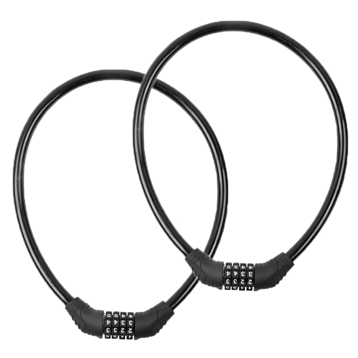 2-Pack 4-Digit Resettable Combination Bike Cable Locks