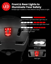 ILM E3-10L Adult Bike Helmet with Front & Rear LED Lights