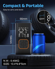 Cordless Portable Tire Inflator with Dual Digital Display