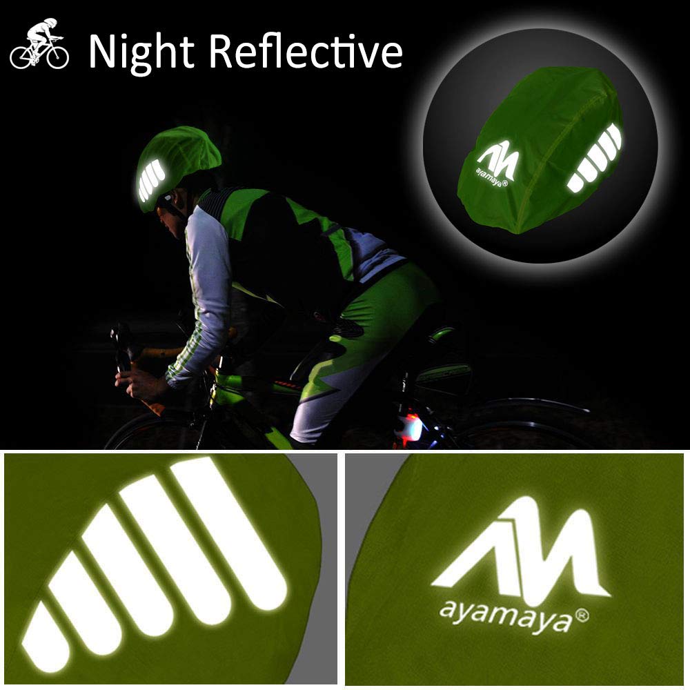 AYAMAYA Waterproof Reflective Bike Helmet Rain Cover