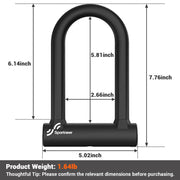 Sportneer Heavy-Duty Bike U-Lock with 5ft Security Cable