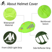 AYAMAYA Waterproof Reflective Bike Helmet Rain Cover