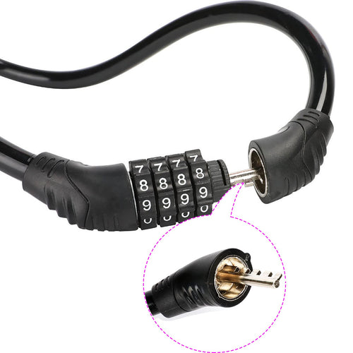 2-Pack 4-Digit Resettable Combination Bike Cable Locks
