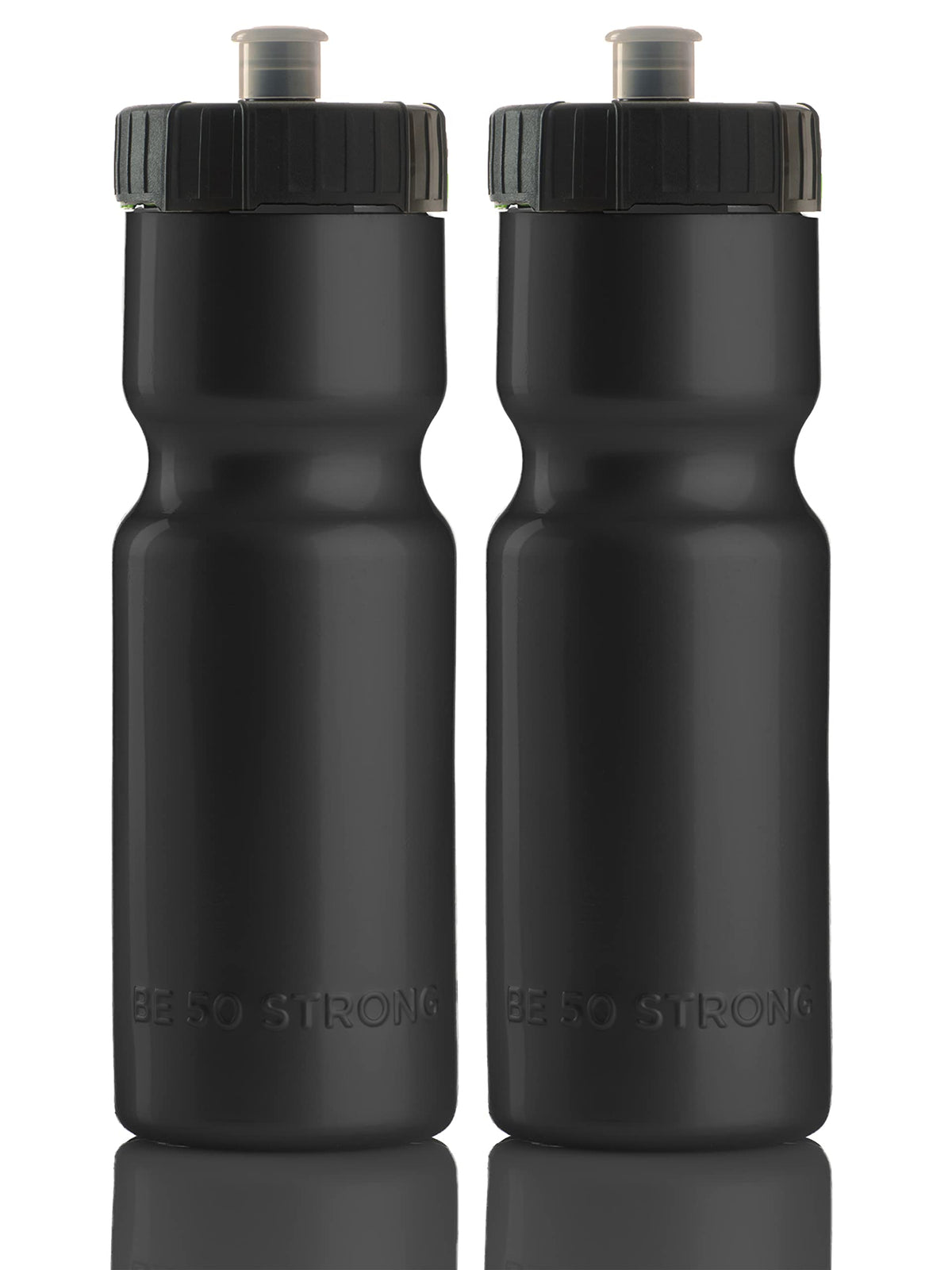 50 Strong 2-Pack 22 oz Bike Bottles & Bottle Cages