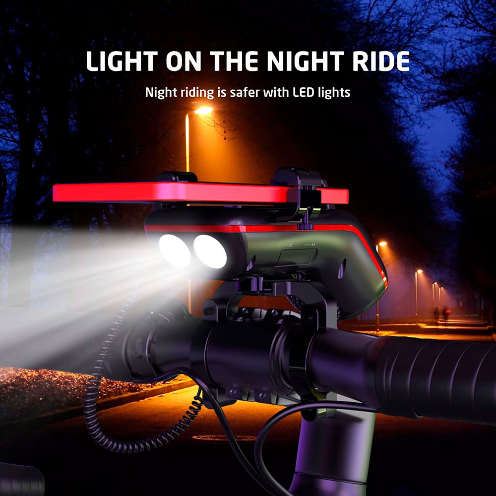UPPEL 10-in-1 Bike Phone Holder with Speaker, Light & Horn