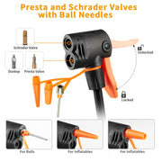 ZTinno Portable Bike Floor Pump for Presta & Schrader