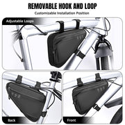 WOTOW 2L Water-Resistant Reflective Triangle Bike Frame Bag