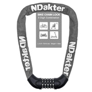NDakter 5-Digit Heavy-Duty Combination Bike Chain Lock