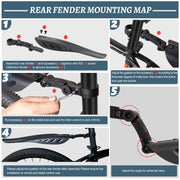 R2Depot Adjustable Bike Fender Set for 22–27.5" Bikes
