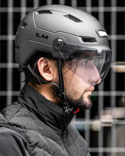 ILM E3-10L Adult Bike Helmet with Front & Rear LED Lights