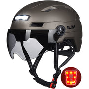 ILM E3-10L Adult Bike Helmet with Front & Rear LED Lights