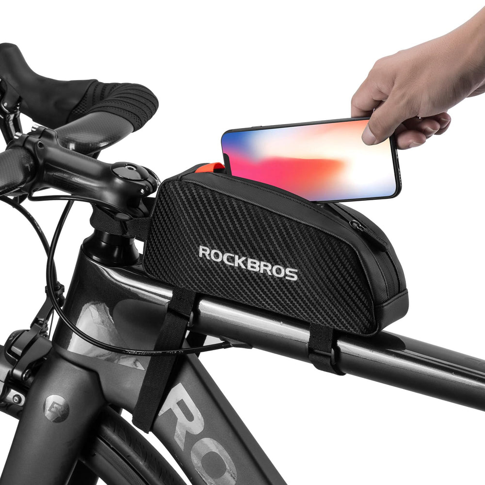 ROCKBROS 1.3L Lightweight Top Tube Bike Bag with Elastic Cord