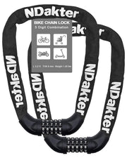 NDakter 5-Digit Heavy-Duty Combination Bike Chain Lock