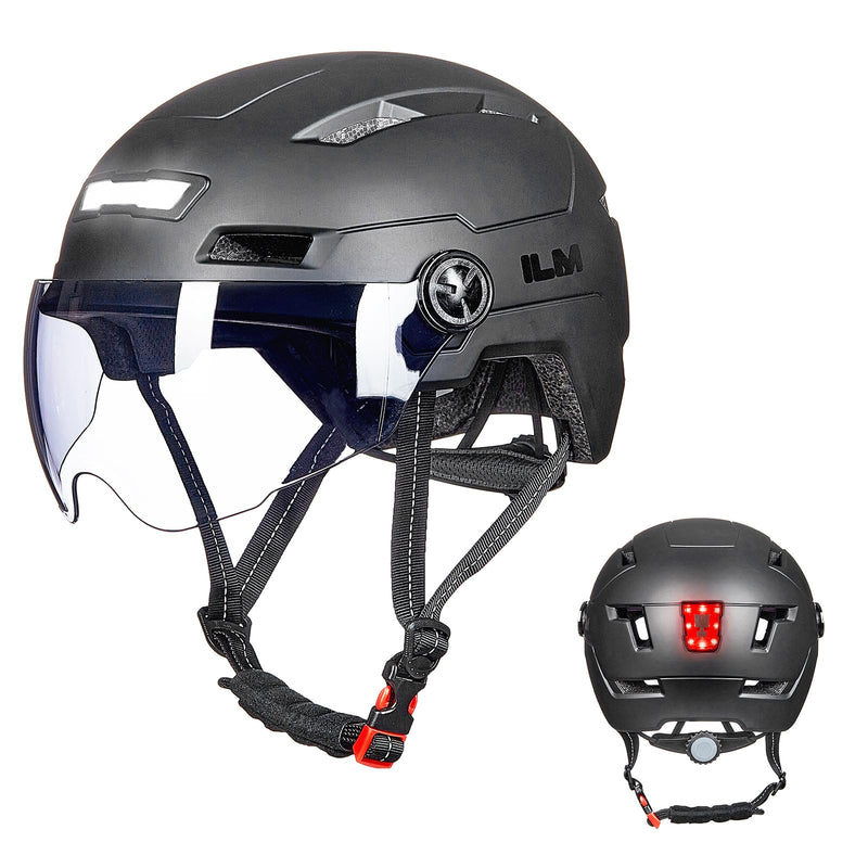 ILM E3-10L Adult Bike Helmet with Front & Rear LED Lights