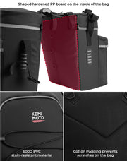 KEMIMOTO Large-Capacity Bike Pannier Set with Rain Cover
