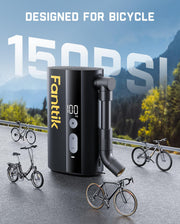 Fanttik X9 Ace Mini 150 PSI Electric Bike Pump with Auto Stop
