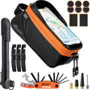 Portable Bicycle Repair Bag with Tire Pump & Tool Kit