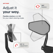 WITTKOP 360° Foldable HD Bike Handlebar Mirror, Break-Proof