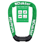 NDakter 5-Digit Heavy-Duty Combination Bike Chain Lock