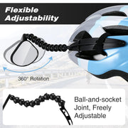Adjustable Bike Helmet Mirror with Rear Safety Reflector