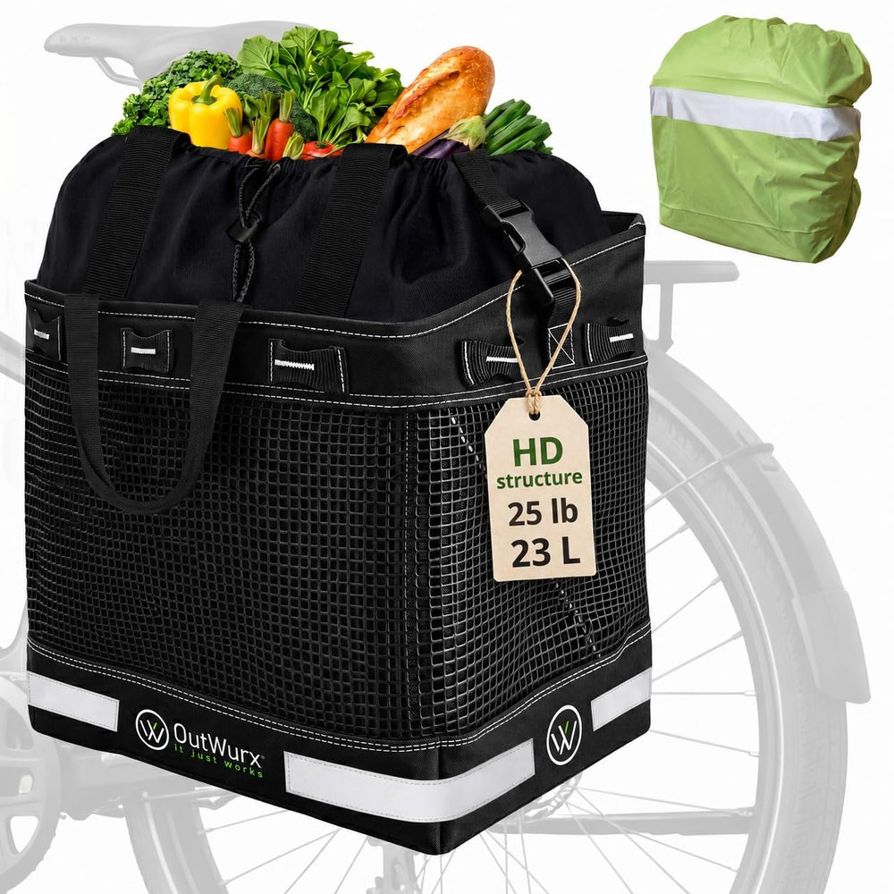 RideSecure Grocery Bike Pannier with 3-Point Lock System