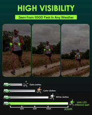 Fitense 2-Pack Rechargeable LED Reflective Safety Armbands