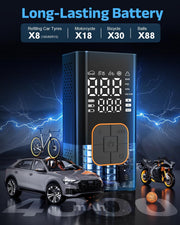 Cordless Portable Tire Inflator with Dual Digital Display