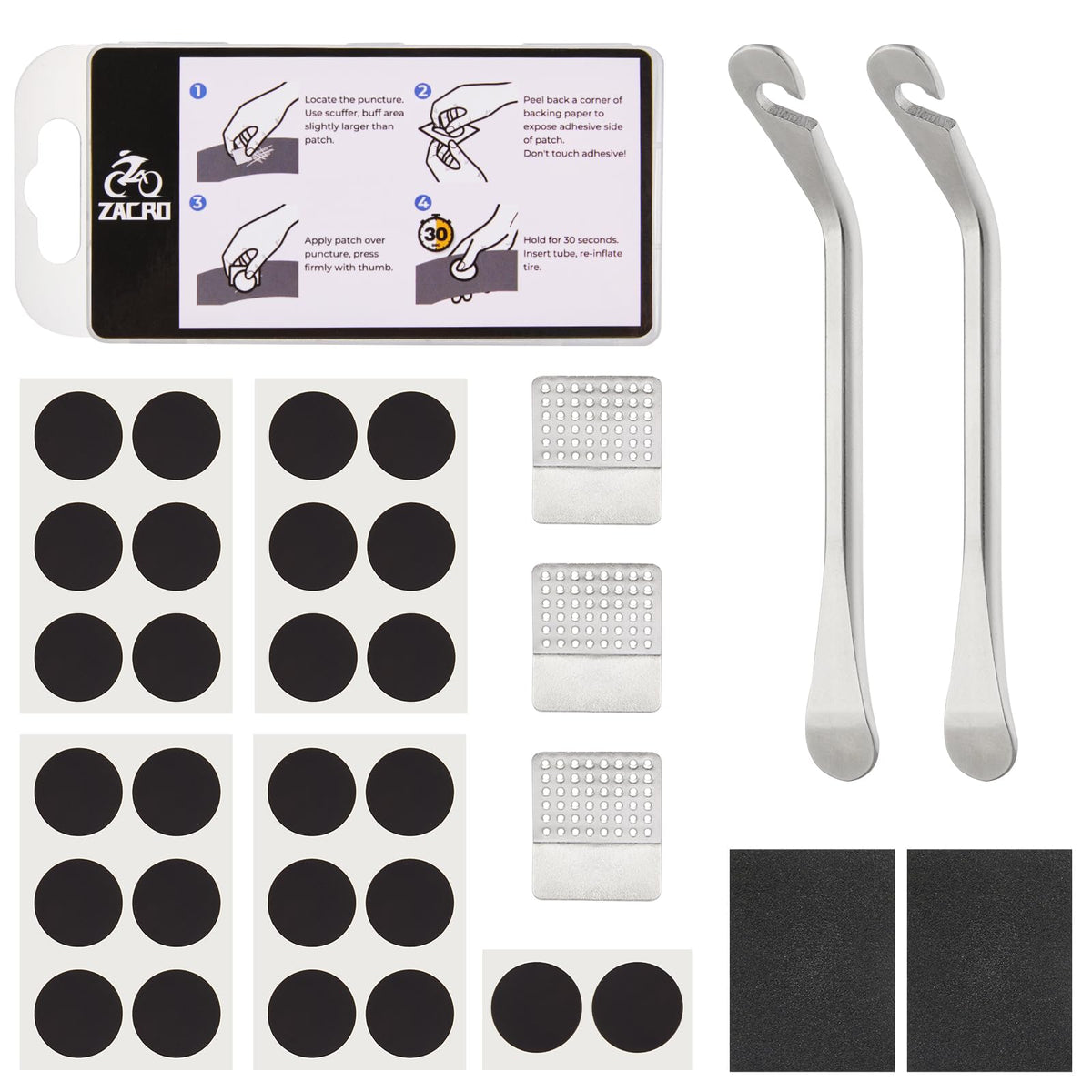 Zacro 91-Piece Bike Tire Repair Kit with Tire Levers