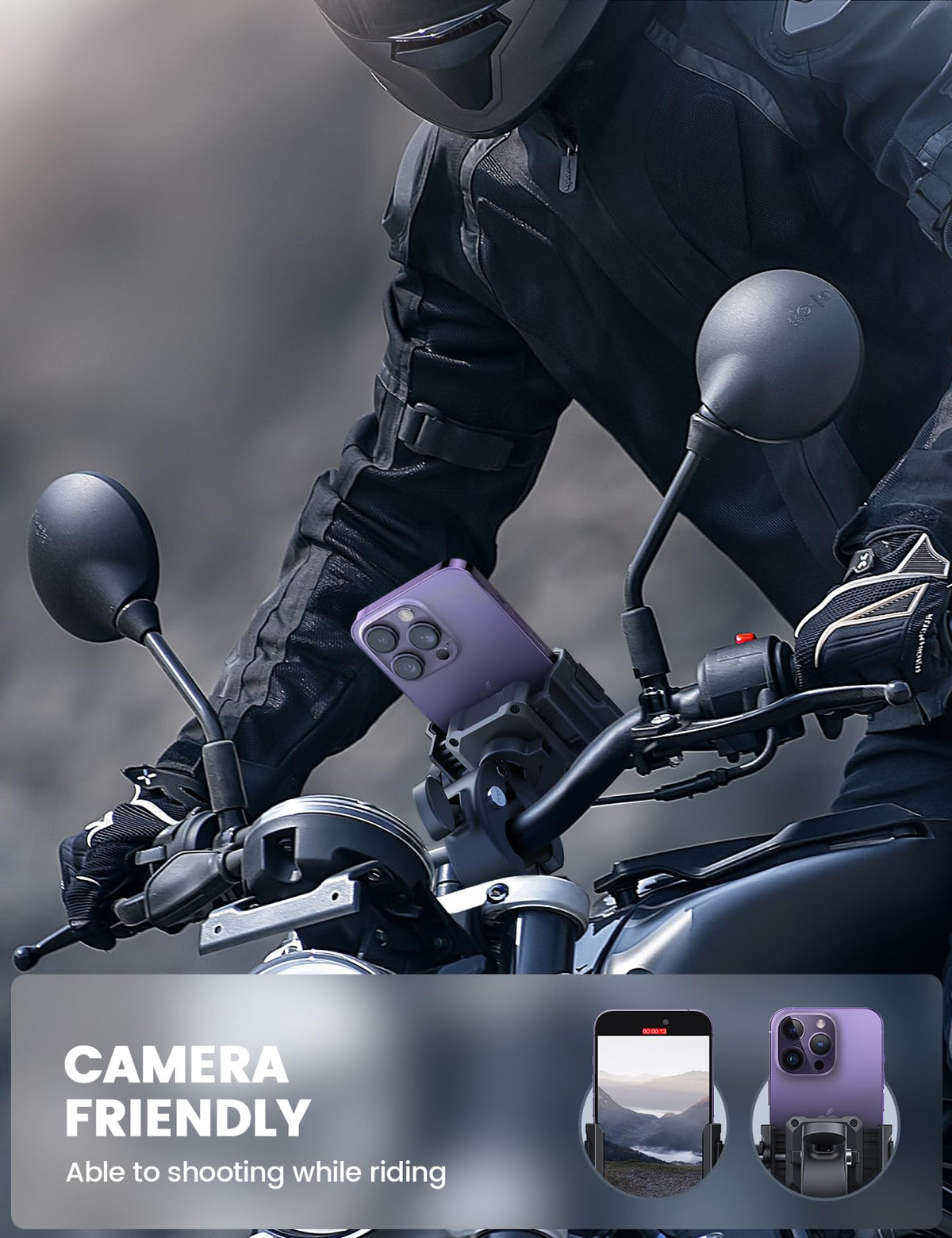 Lamicall Bike & Motorcycle Phone Mount for 4.7–7" Phones