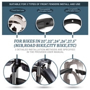 R2Depot Adjustable Bike Fender Set for 22–27.5" Bikes