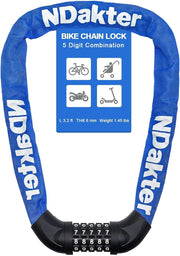 NDakter 5-Digit Heavy-Duty Combination Bike Chain Lock