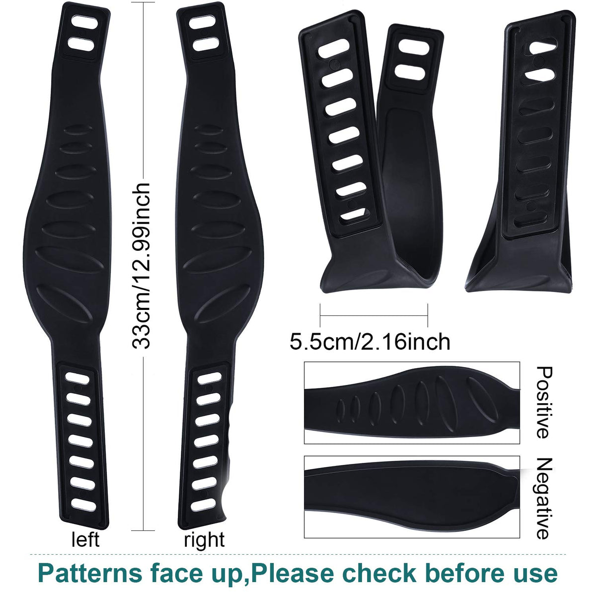 2-Pair Adjustable Exercise Bike Pedal Straps Replacement Set