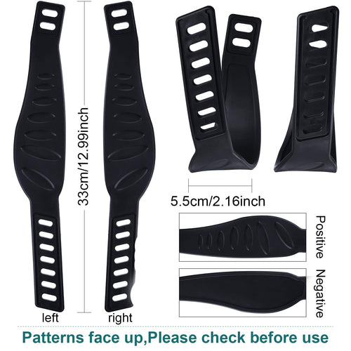 2-Pair Adjustable Exercise Bike Pedal Straps Replacement Set