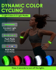 Fitense 2-Pack Rechargeable LED Reflective Safety Armbands