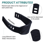 2-Pair Adjustable Exercise Bike Pedal Straps Replacement Set