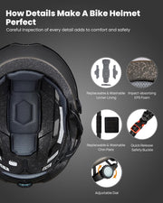 ILM E3-10L Adult Bike Helmet with Front & Rear LED Lights